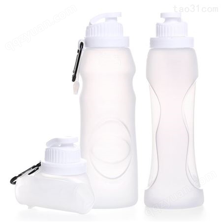 科安跨境新品硅胶折叠水杯 户外运动水壶硅胶 可印logo折叠水瓶
