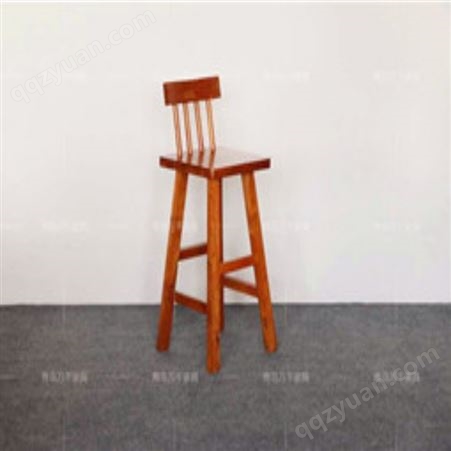 北欧家用高脚椅 铁艺实木椅 青岛西餐厅靠背吧椅子