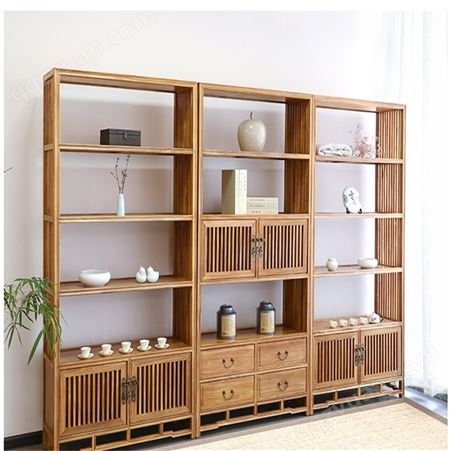 青岛老榆木架 古典实木架 中式饰品展示柜组合 品质保障