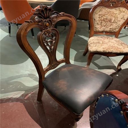 厂家定制橡胶木餐椅 酒店橡胶木椅子批发 橡胶木框架靠背软包座面