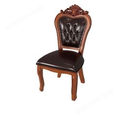 厂家批发欧式餐椅 复古雕花椅定制 实木框架软包酒店椅子 结实耐用