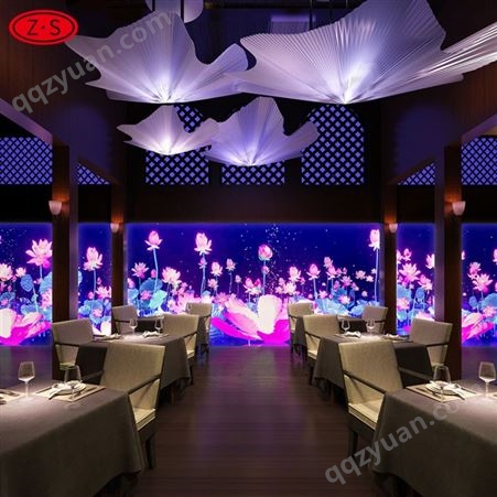 全息宴会厅造价价格 海洋花海主题餐厅 大屏墙面互动感应系统