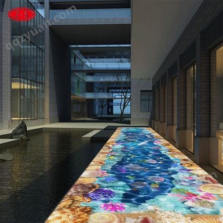 酒店过道走廊地面互动投影 立体画面投影方案策划厂家
