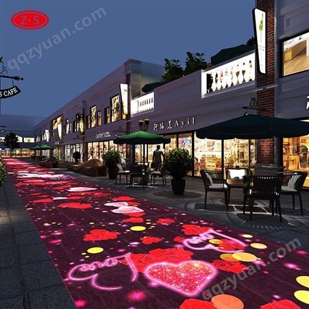 全息餐厅酒吧地面互动投影 沉浸式长廊走道触摸感应 春节情人节生日主题素材