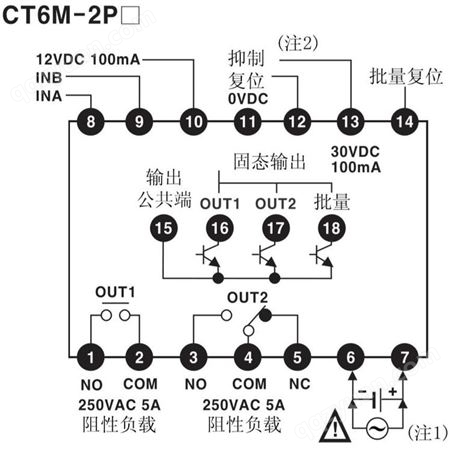 进口72mm六位数计数器RS485通讯输出CT6M-2P4现货