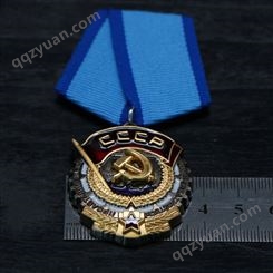 俄罗斯军人勋章定制 欧美设计金属烤漆纪念奖章 创意异形荣誉胸章