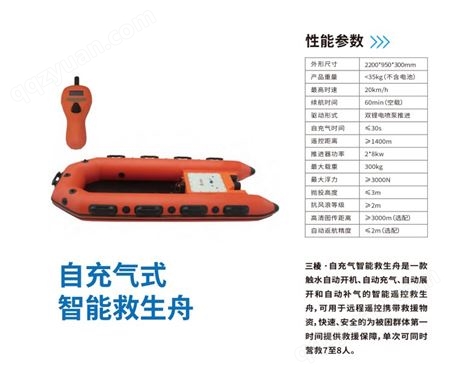 三棱自展式救生舟 防汛救援装备 水上救生艇 充气船激流险滩