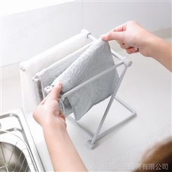 可折叠台面收纳架立式抹布厨房毛巾挂架E484免打孔水杯架置物架