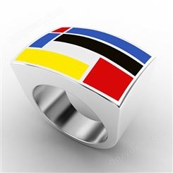 景泰蓝珐琅滴胶饰品 定制316不锈钢戒指 小批量来图来样加工生产