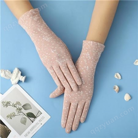 触屏薄透防晒手套 生产加工 棉质蕾丝手套 棉质短款女手套
