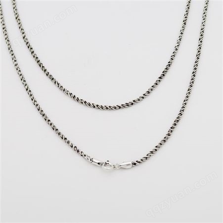 990银泰欧美时尚个性 24寸大扭麻绳项链 珠宝配饰机加工定制生产