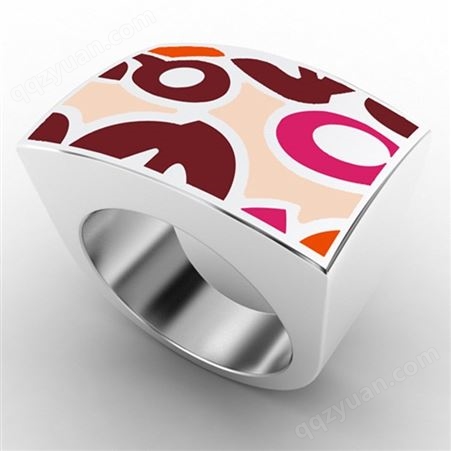 316不锈钢戒指传统经典文化 景泰蓝珐琅工艺 钛钢介子饰品加工