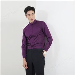 商务衬衫定制 暗紫色男式衬衫 上海衬衫厂家批发