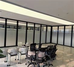 高堂写字楼办公室活动隔断折叠门可推拉移动屏风双层玻璃隔墙