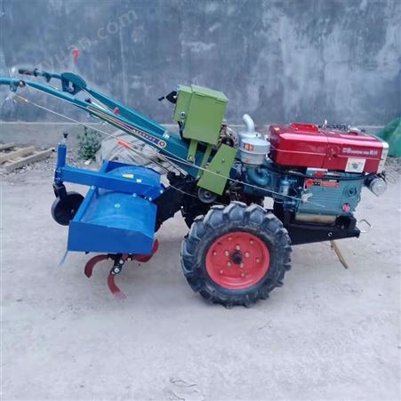 农用果园旋耕犁地机 可加座椅手扶拖拉机 12马力水田耕地机