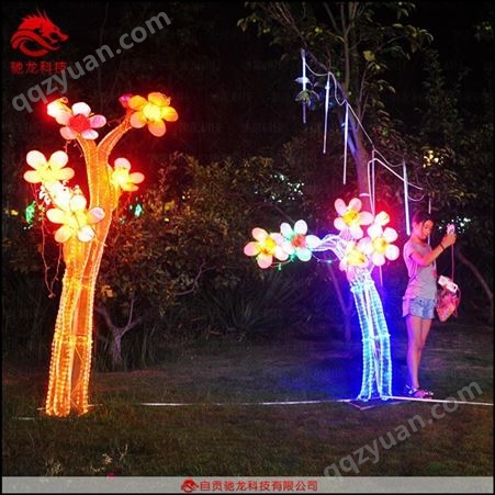 灯展公司发光灯树装置美陈亮化光雕LED灯光节造型摆件装饰定制花灯制作厂家