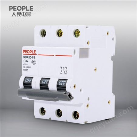 中国人民电器RDX65-63 D63 3P TC高分断小型断路器家用微型开关漏电保护