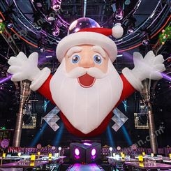 充气圣诞节气模爬墙发光亮圣诞老人大型定制软装雪花球商场6米8米
