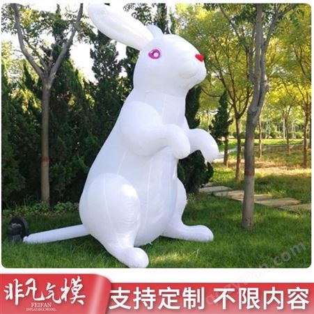充气卡通月亮玉兔气模月球兔子模型大型中秋节加灯光商场景区活动