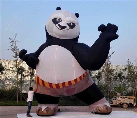 非凡充气熊猫卡通气模国宝黑白熊猫呆熊帽子熊猫公仔定制装饰美陈