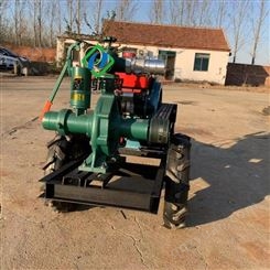 四轮推车式柴油水泵 灌溉用汽油自吸泵 4寸电启动水泵