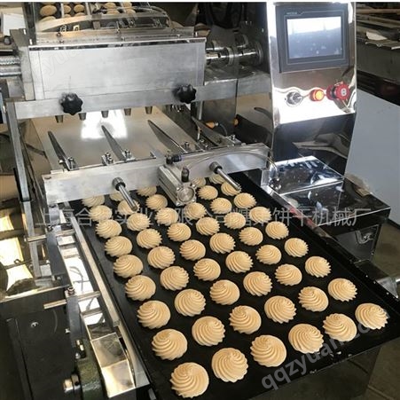 上海合强直销 电脑曲奇机价格 PLC曲奇饼干机生产制造商 HQ食品挤出机械