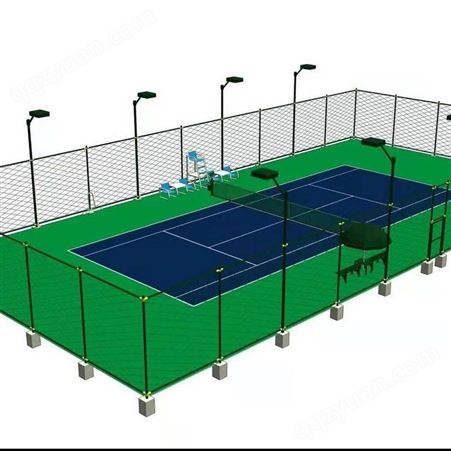铁丝编织运动场围网 球场配套灯柱 定做绿色园艺网 防撞碰网