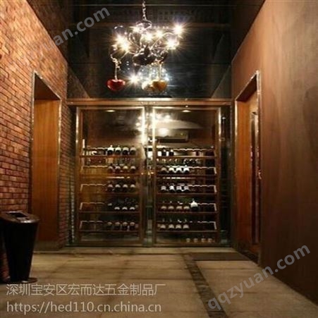 欧式不锈钢酒架 创意红酒收纳架铁艺餐厅酒吧红酒展示酒柜可定制