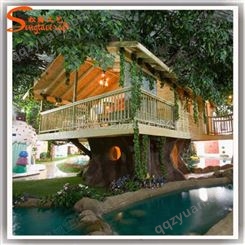 大型室内室外景观工程 仿真树屋制作 仿真树木造型雕塑 林园树屋造型雕塑