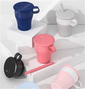 科安硅胶产品创意款折叠水杯 办公居家带盖硅胶咖啡杯 马克杯定制logo实用礼品