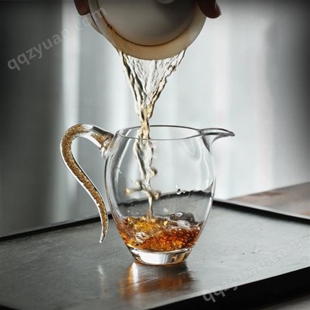 日式网红玻璃公道杯  茶漏  一体套装  分茶器  水晶功夫茶具   泡茶公杯
