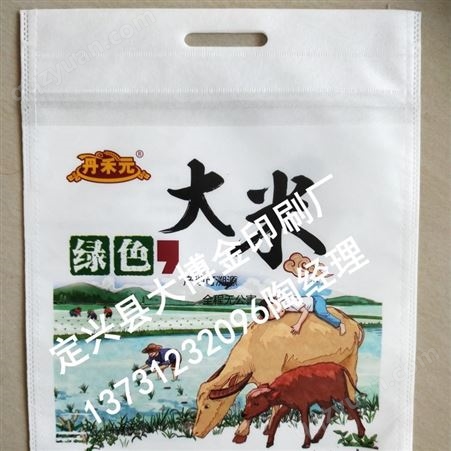 大米手提包装袋 可提手柄彩印编织袋5公斤装防水米袋