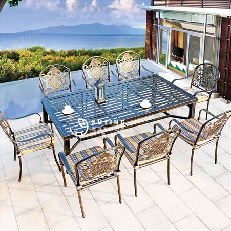 户外庭院阳台休闲露台花园铸铝桌椅铁艺院子室外防水欧式桌椅