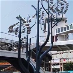 新款风动树雕塑 不锈钢景区风能雕塑制作厂家
