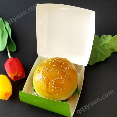 厂家定制一次性免折汉堡盒  鸡米花外卖小吃打包盒