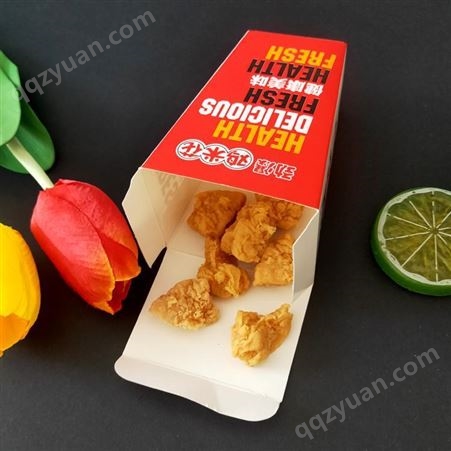 现货鸡米花盒  免折薯条盒  打包汉堡纸盒批发定制
