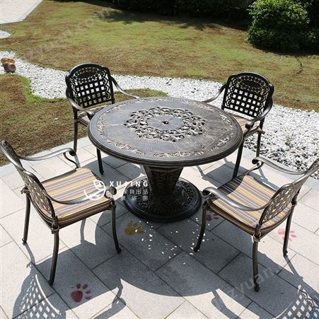 户外桌椅庭院欧式铸铝三五件套露台露天室外花园铁艺家具阳台休闲