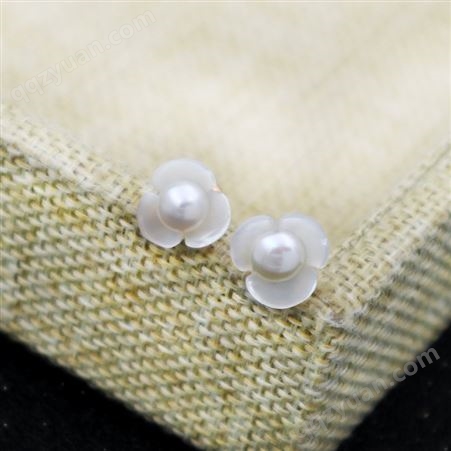 【今泊二】韩版简约设计贝壳镶珍珠百搭耳环耳钉女款仙气耳环厂家生产