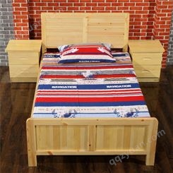 造梦工坊光造梦工坊TM-1190厂家订做制床头柜松木床单层单人床员工宿舍实木床1.8米